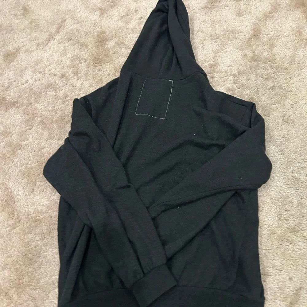 Aviator Nation Charcoal Grey Neon 5 Strioe Relaxed Zip up Hoodie Jacket large - Picture 5 of 7